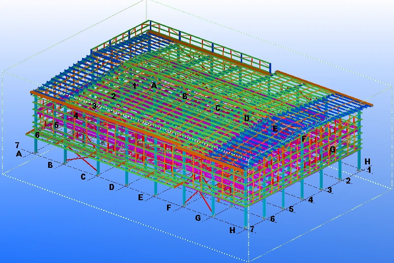 Steel Structure Analysis For Le-Tigre Warehouse Project in New Caledonia(partial) high quality
